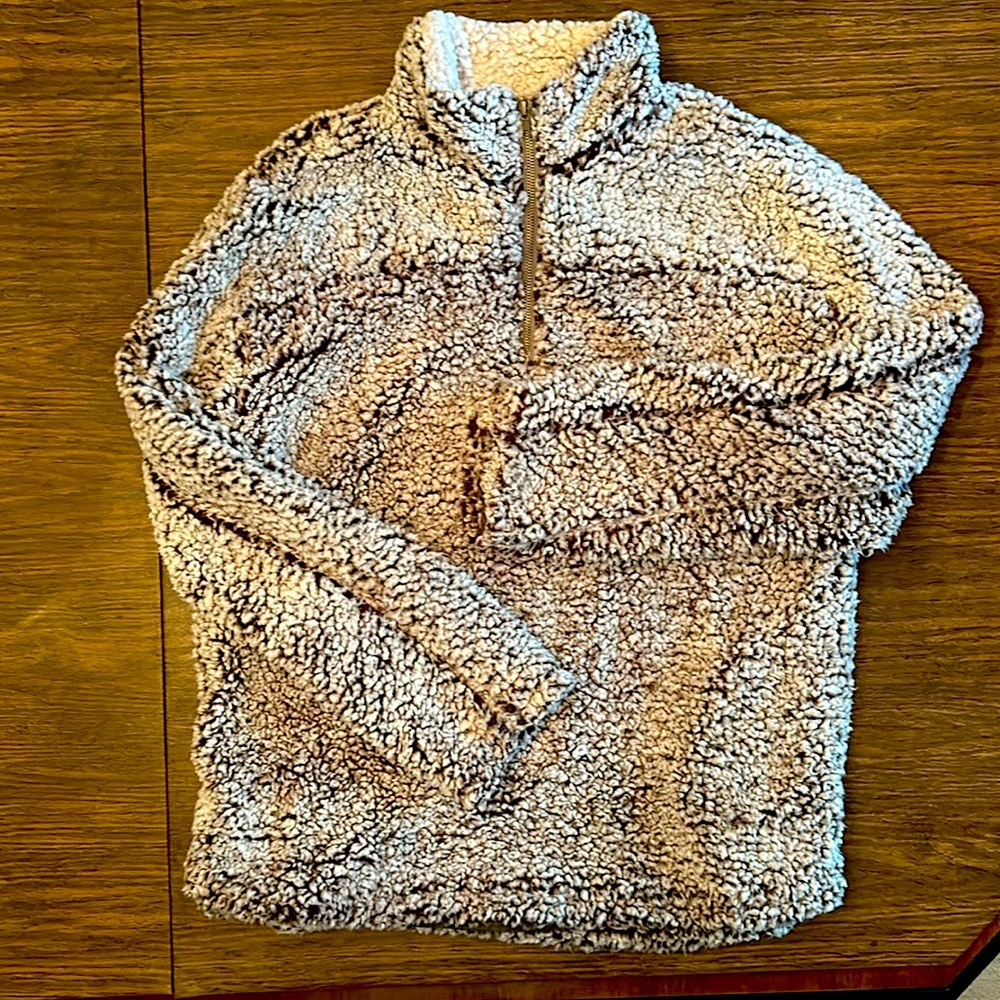Fuzzy 1/4 zip sweatshirt
